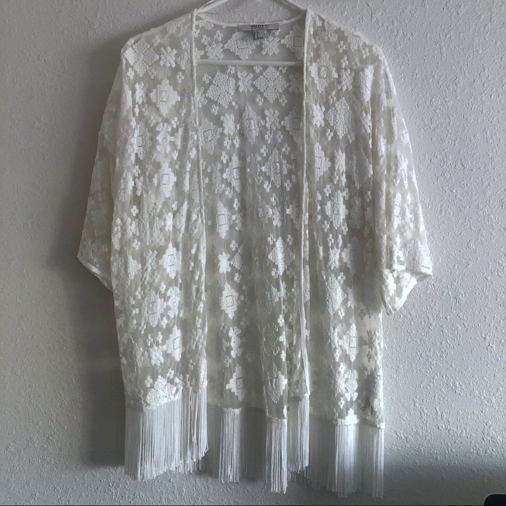 Lace and Fringe Kimono